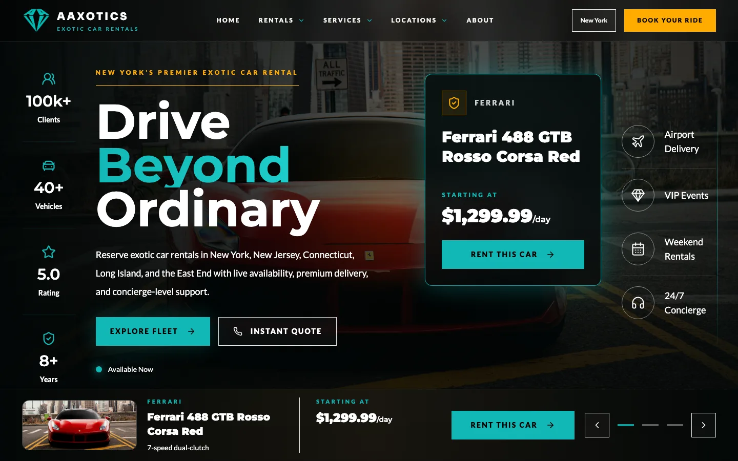 AAXOTICS website preview