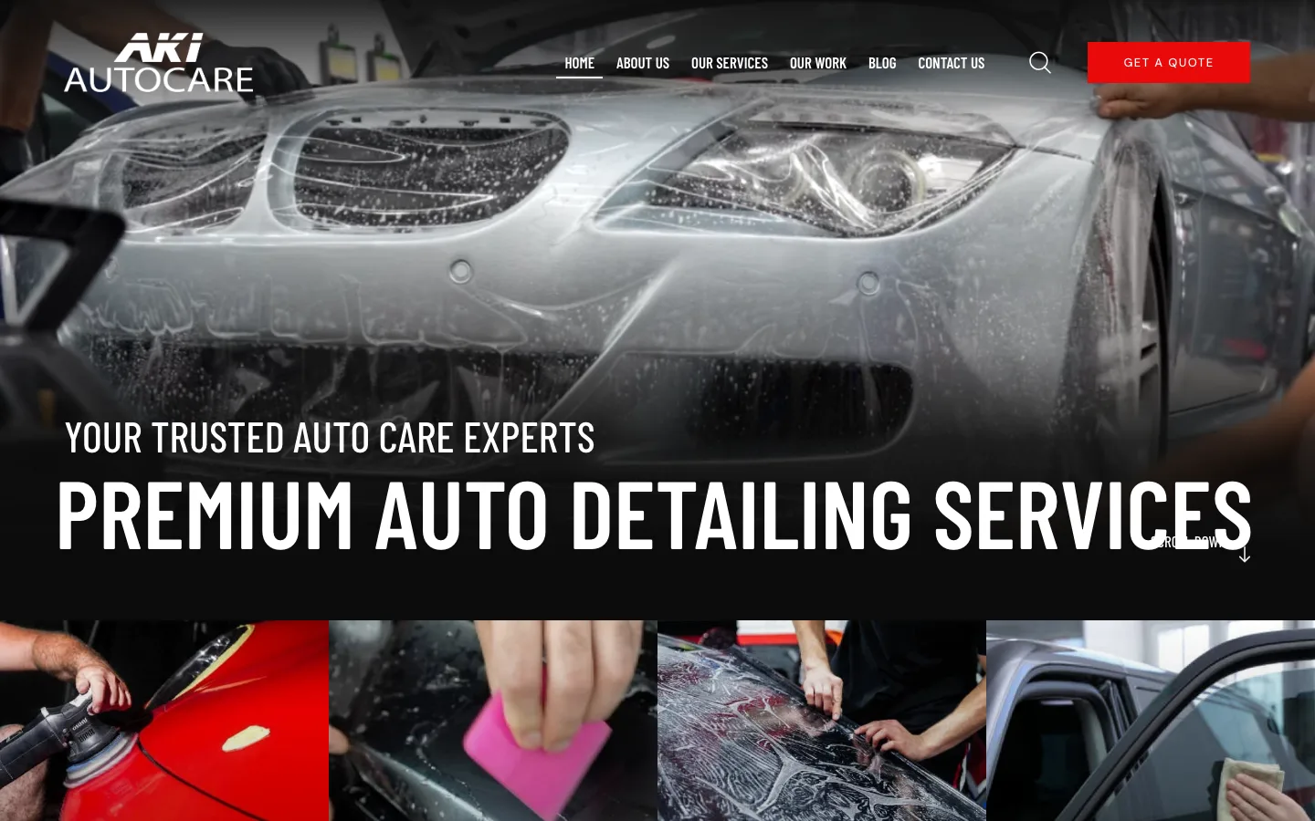 Aki Auto Care website first view