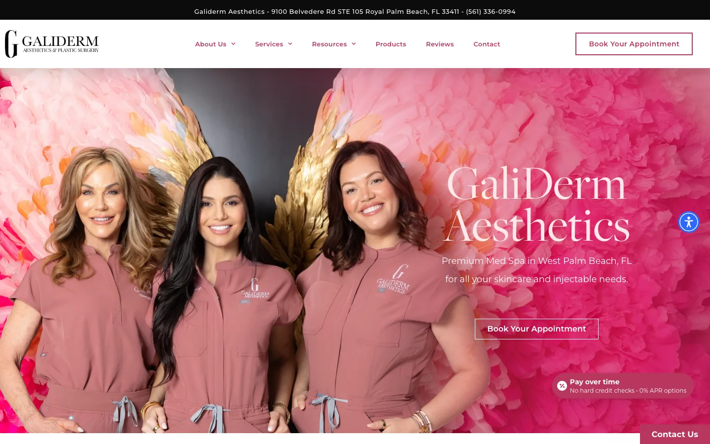 Galiderm Aesthetics website preview