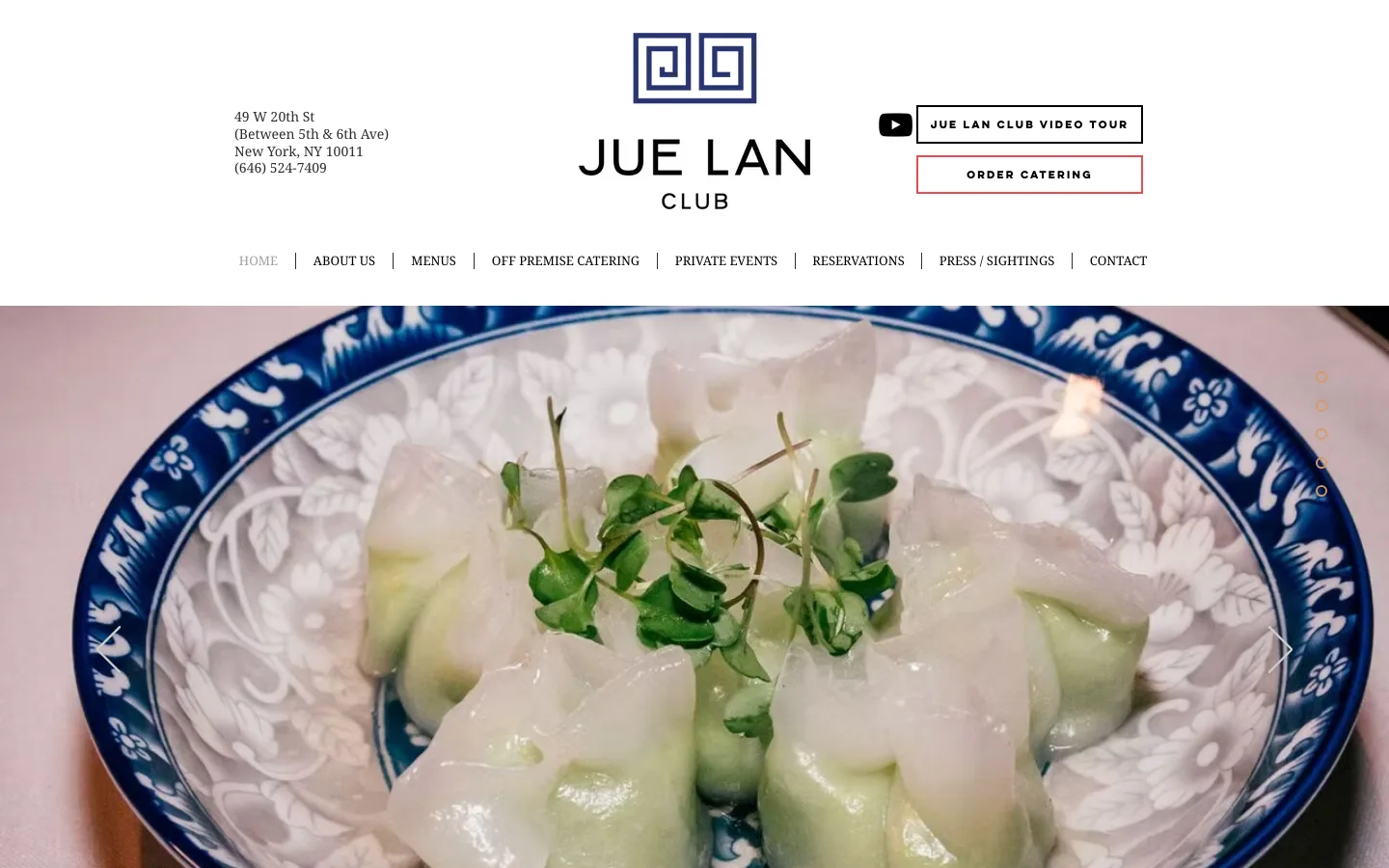 Jue Lan Club website first view